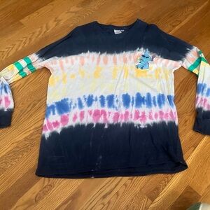 Disney Stitch Ohana Multicolor Tie-Dye Long Sleeve Spirit Jersey